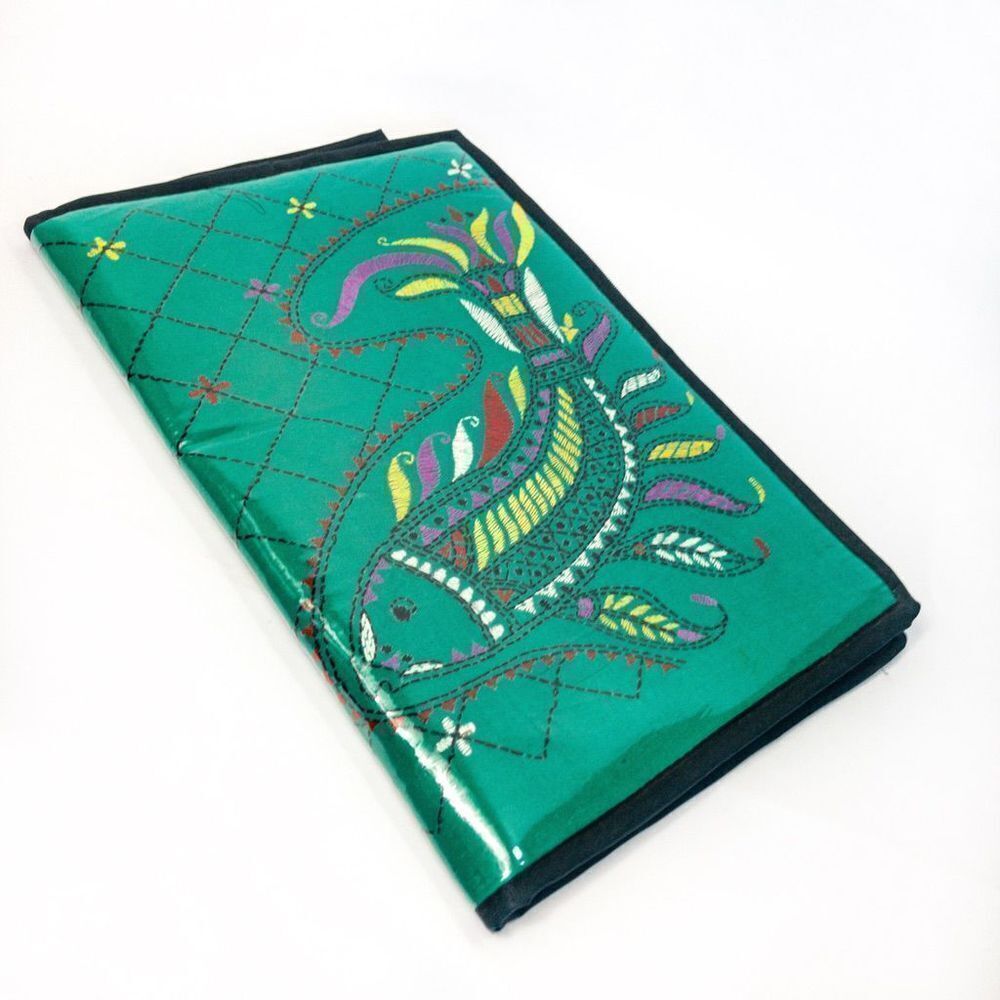 Green and Black Swirl Design Office Notebook